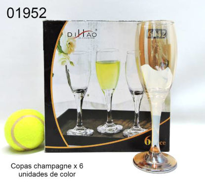 Imagen de COPAS DE CHAMPAGNE X6 COLOR 9.24